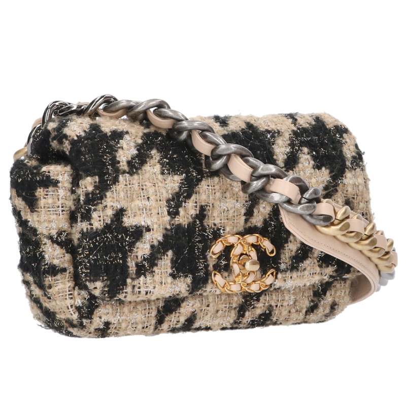 CHANEL 19 CC Logo Tweed Belt Bag Multi Size ONE SIZE