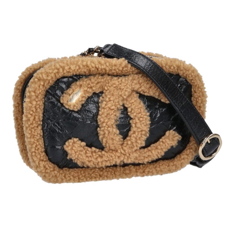 CHANEL CC Logo Shearling Belt Bag Multi Size ONE SIZE