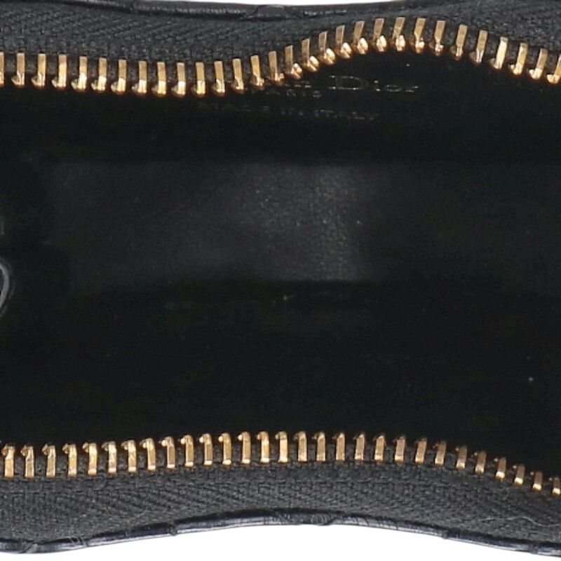 DIOR Caro Heart Leather Chain Pouch Black Size ONE SIZE