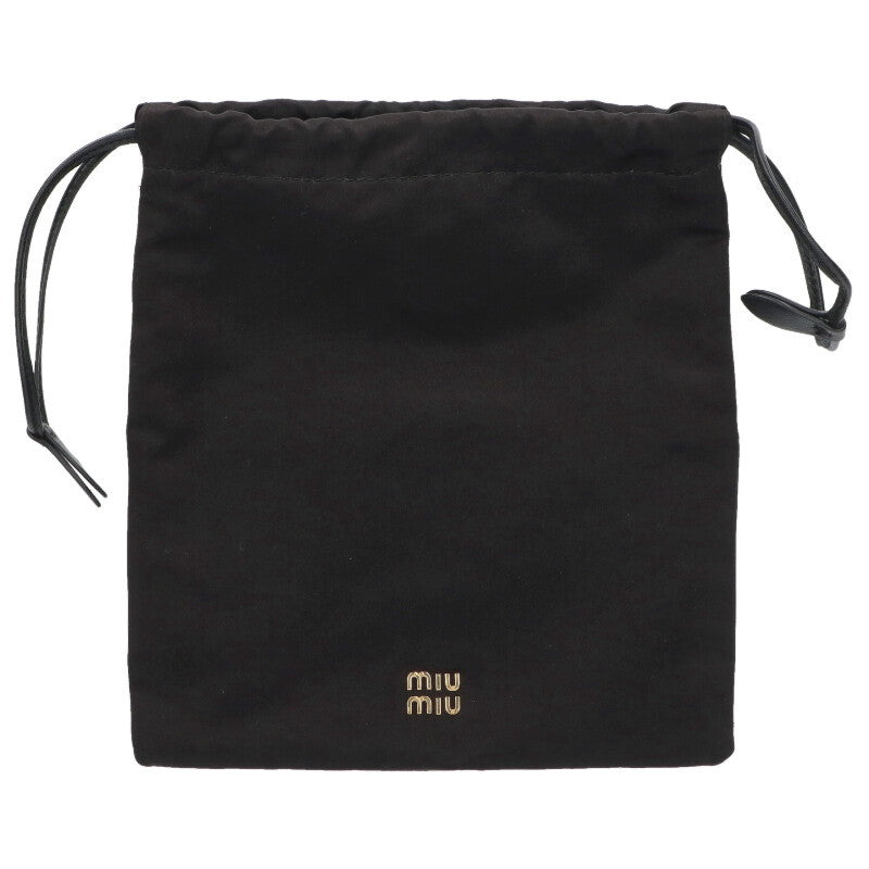MIU MIU Duchesse Nylon Drawstring Pouch Black Size ONE SIZE