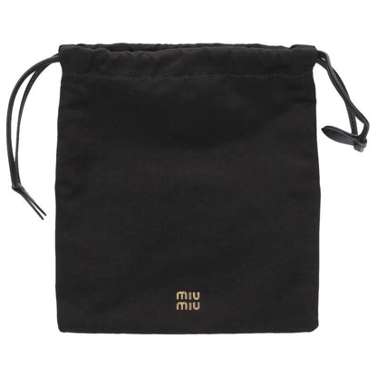 MIU MIU Duchesse Nylon Drawstring Pouch Black Size ONE SIZE