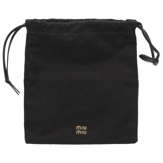 MIU MIU Duchesse Nylon Drawstring Pouch Black Size ONE SIZE