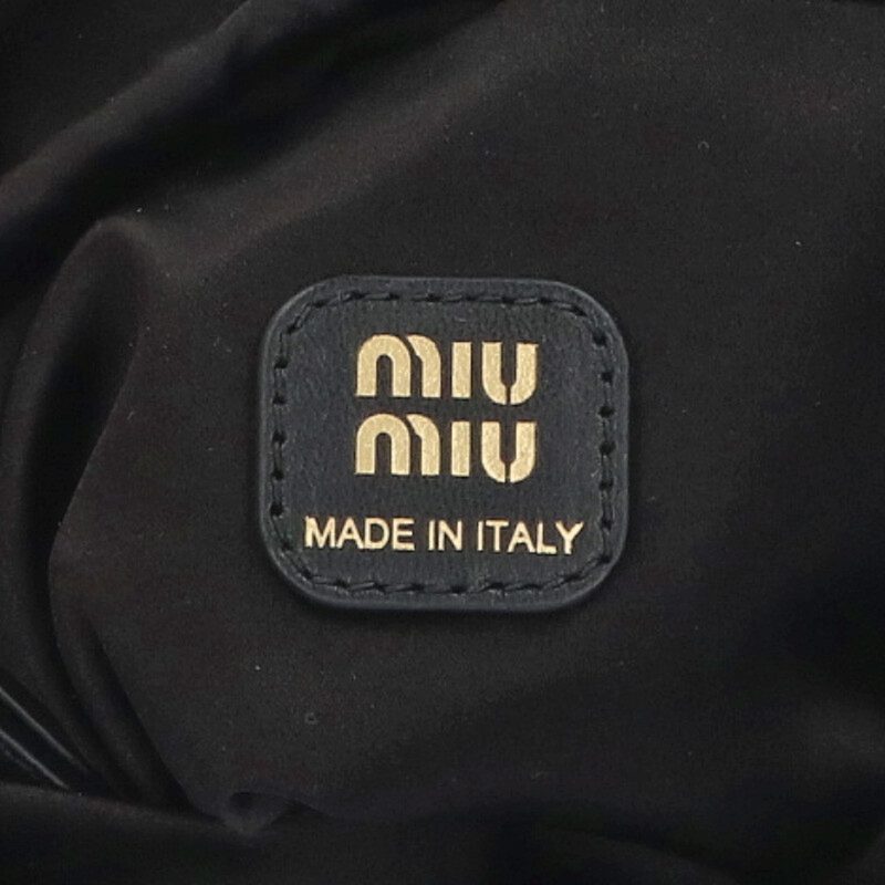 MIU MIU Duchesse Nylon Drawstring Pouch Black Size ONE SIZE