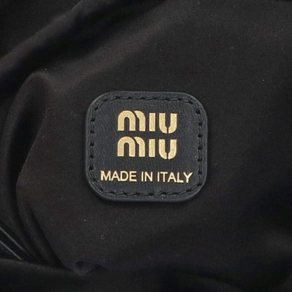 MIU MIU Duchesse Nylon Drawstring Pouch Black Size ONE SIZE