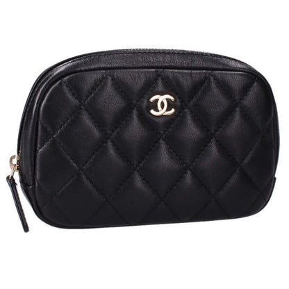 CHANEL Timeless Classic Quilted Pouch Black Size ONE SIZE