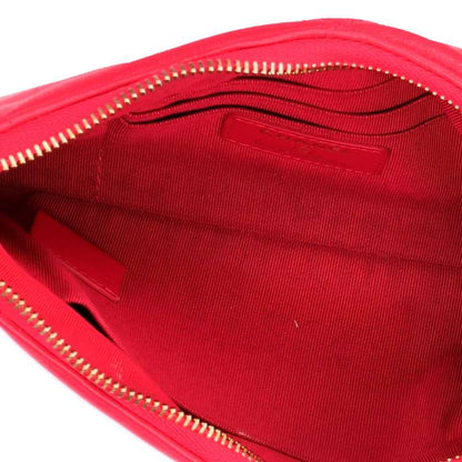 CHANEL Coco Mark Lambskin Pouch Pink Size ONE SIZE