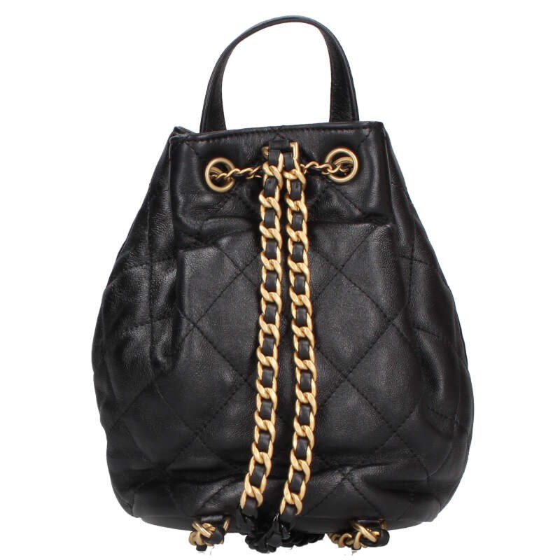 CHANEL Lambskin Chain Strap Drawstring Size ONE SIZE