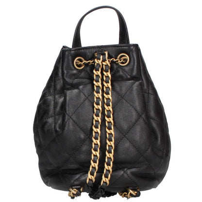 CHANEL Lambskin Chain Strap Drawstring Size ONE SIZE