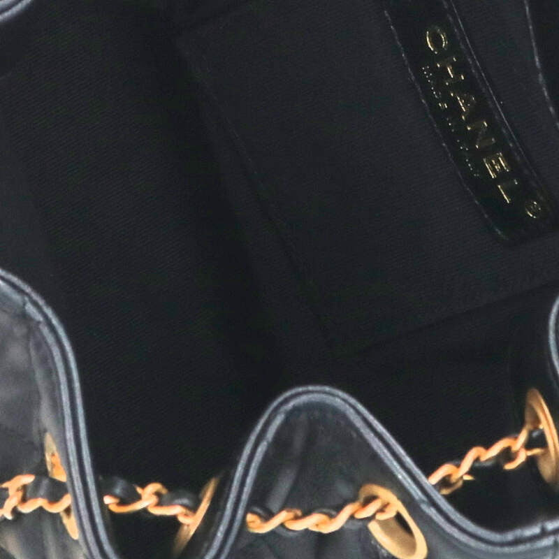 CHANEL Lambskin Chain Strap Drawstring Size ONE SIZE