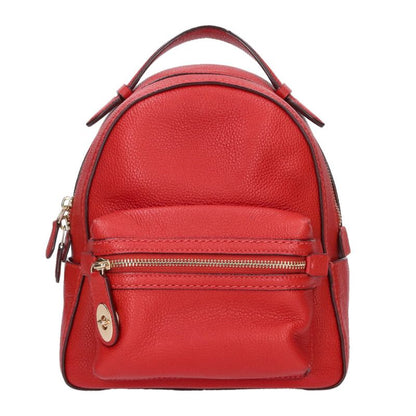 COACH Polished Pebble Canvas Backpack Red Size ONE SIZE