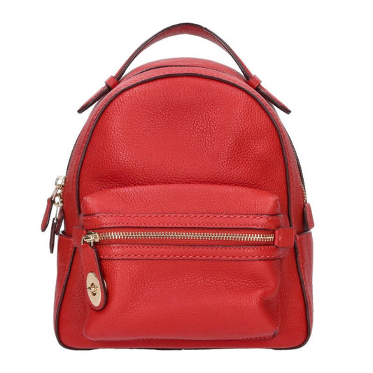 COACH Polished Pebble Canvas Backpack Red Size ONE SIZE