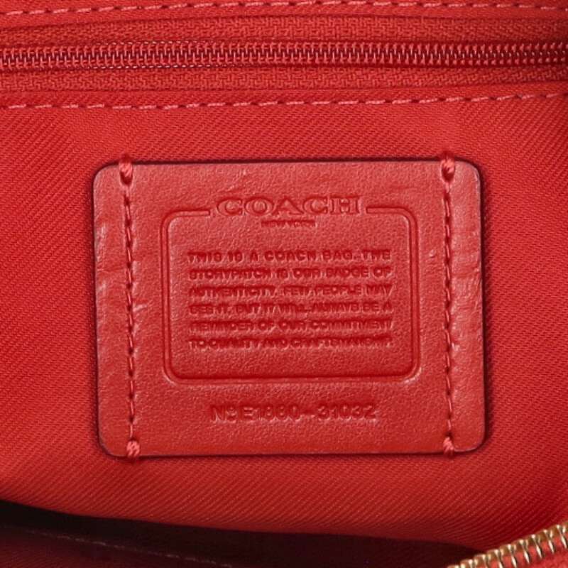 COACH Polished Pebble Canvas Backpack Red Size ONE SIZE