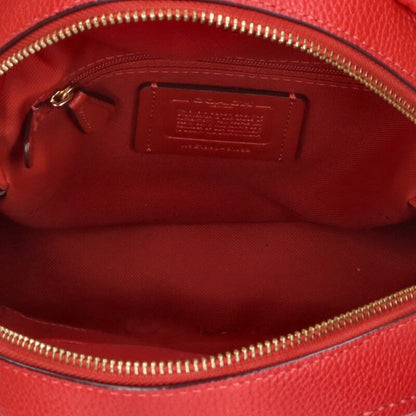 COACH Polished Pebble Canvas Backpack Red Size ONE SIZE