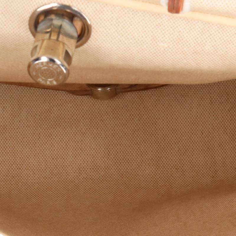 HERMES Herbag Ad PM Toile Leather Backpack Brown Size PM