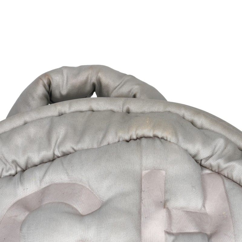CHANEL Doudoune Logo Embossed Backpack Silver Size ONE SIZE