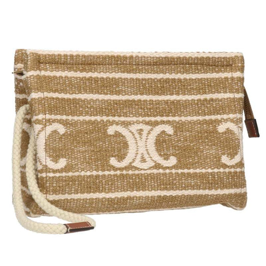 CELINE Triomphe Stripe Tie Pouch Clutch Multi Size ONE SIZE