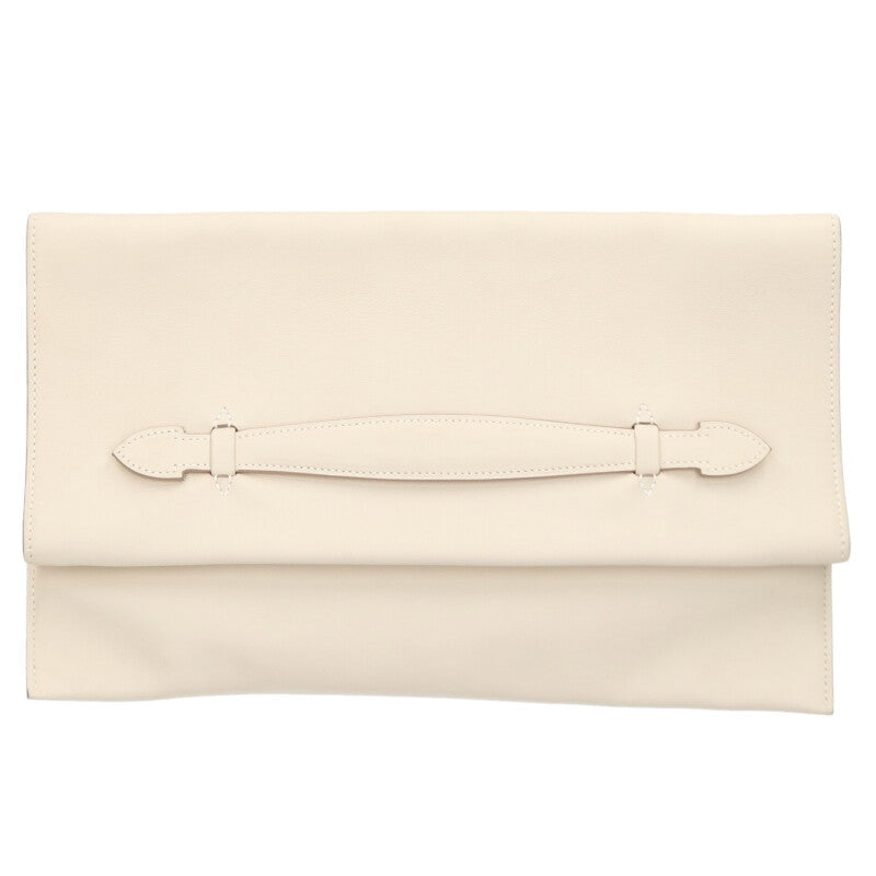 HERMES Pliplat Bi-fold Clutch Bag White Size ONE SIZE