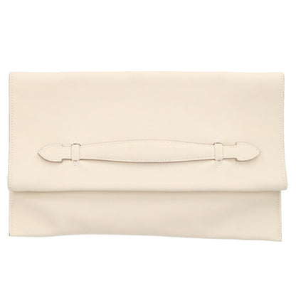 HERMES Pliplat Bi-fold Clutch Bag White Size ONE SIZE