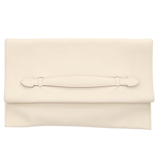 HERMES Pliplat Bi-fold Clutch Bag White Size ONE SIZE
