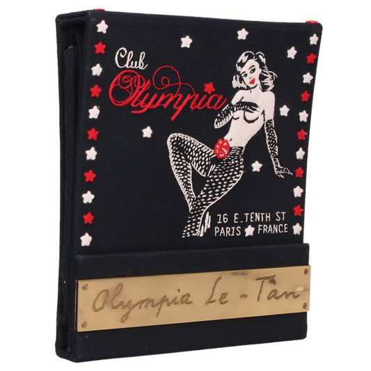 Olympia Le-Tan Embroidered Clutch Bag Black Size ONE SIZE