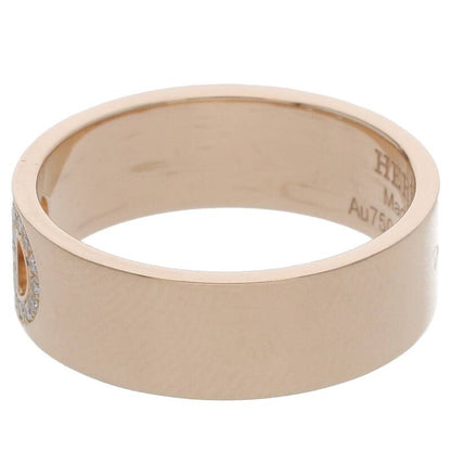 HERMES H d'Ancre K18PG Diamond Ring Pink Gold Size ONE SIZE