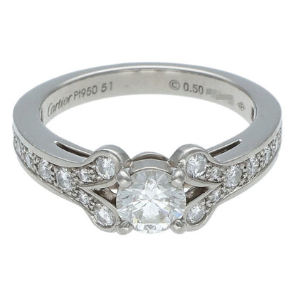 Cartier Solitaire Ballerine Pt950 Diamond Ring Size ONE SIZE