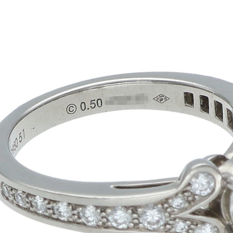 Cartier Solitaire Ballerine Pt950 Diamond Ring Size ONE SIZE