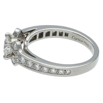 Cartier Solitaire Ballerine Pt950 Diamond Ring Size ONE SIZE