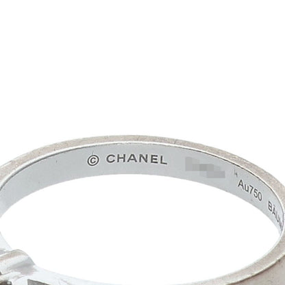 CHANEL Ruban de SM K18WG Pave Diamond Ribbon Ring Size 13.5