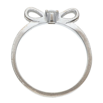 CHANEL Ruban de SM K18WG Pave Diamond Ribbon Ring Size 13.5