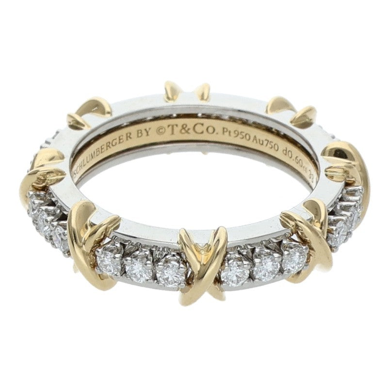 TIFFANY&Co. Sixteen Stone K18YG PT Narrow Ring Size ONE SIZE