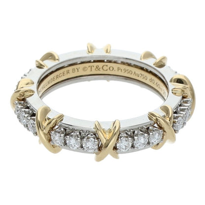 TIFFANY&Co. Sixteen Stone K18YG PT Narrow Ring Size ONE SIZE