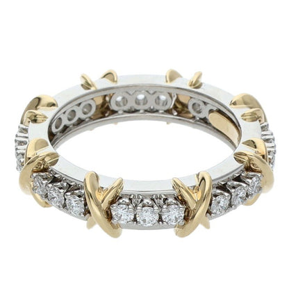 TIFFANY&Co. Sixteen Stone K18YG PT Narrow Ring Size ONE SIZE