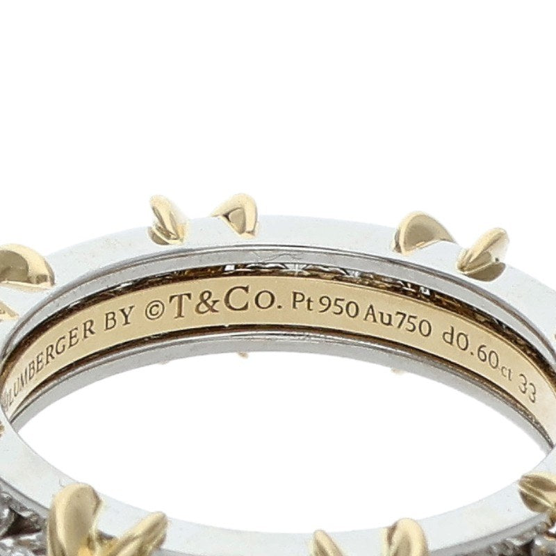 TIFFANY&Co. Sixteen Stone K18YG PT Narrow Ring Size ONE SIZE