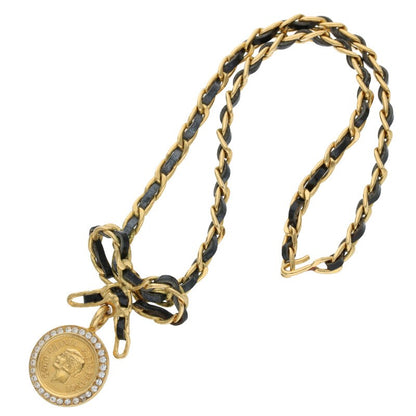 CHANEL 96P Vintage Coin Ribbon Choker Necklace Size ONE SIZE