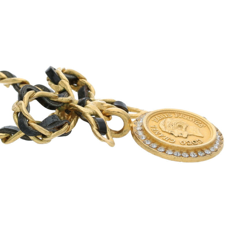 CHANEL 96P Vintage Coin Ribbon Choker Necklace Size ONE SIZE