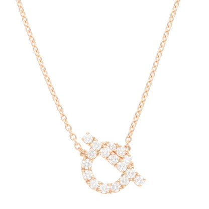 HERMES Finesse K18PG Diamond Necklace Size ONE SIZE