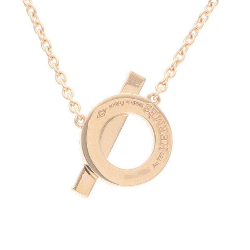 HERMES Finesse K18PG Diamond Necklace Size ONE SIZE