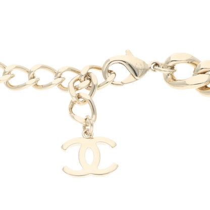 CHANEL Gold Logo Plate Chain Necklace Size ONE SIZE