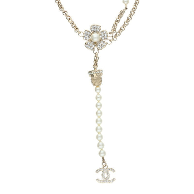 CHANEL B23S CC Pearl Long Necklace Size ONE SIZE