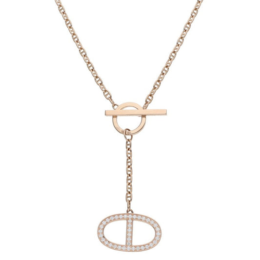 HERMES Chaine d'Ancre Contour GM K18PG Diamond Size Multi
