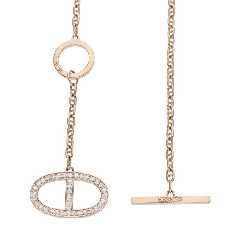 HERMES Chaine d'Ancre Contour GM K18PG Diamond Size Multi