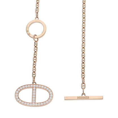HERMES Chaine d'Ancre Contour GM K18PG Diamond Size Multi
