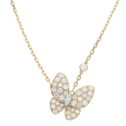 VANCLEEF & ARPELS K18YG Deux Papillon Necklace Size ONE SIZE