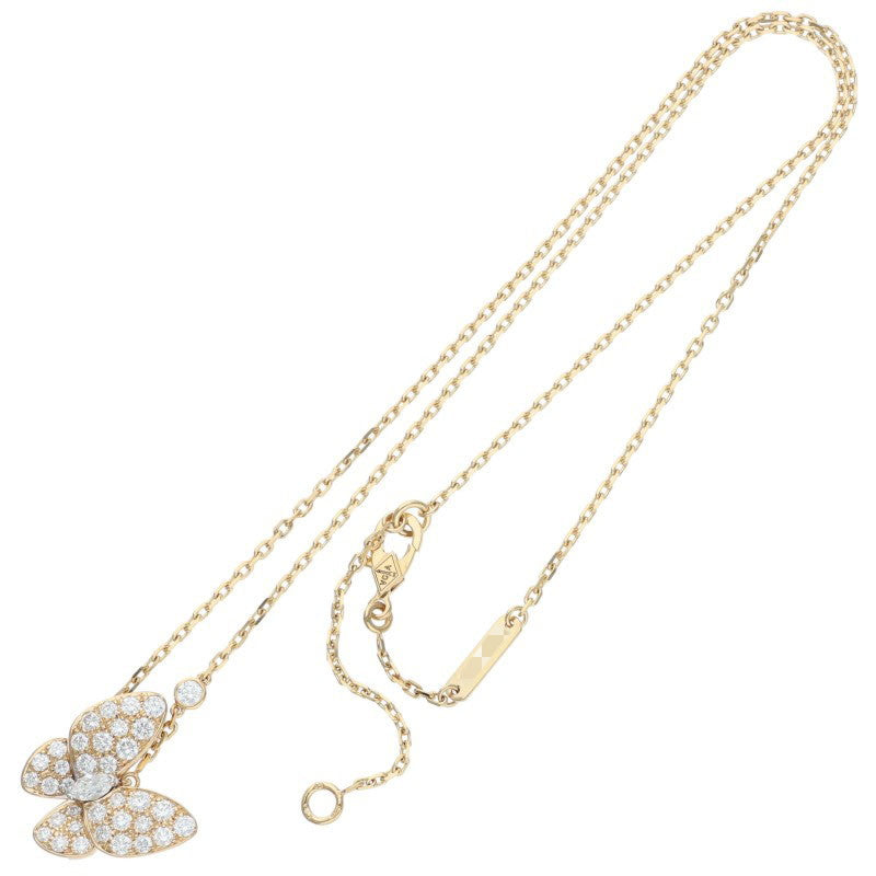 VANCLEEF & ARPELS K18YG Deux Papillon Necklace Size ONE SIZE