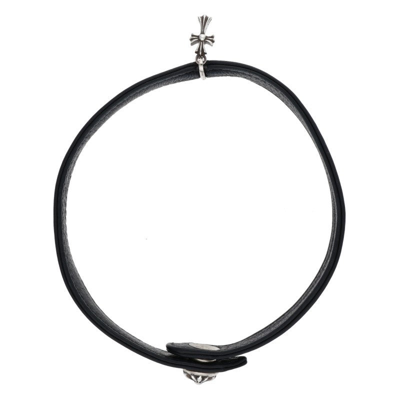 Chrome Hearts Baby Fat Charm Leather Choker
