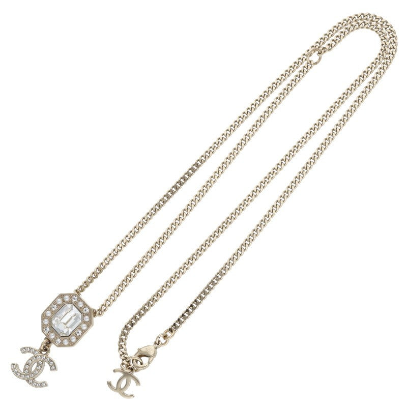 CHANEL L23B CC Logo Rhinestone Faux Pearl Size ONE SIZE