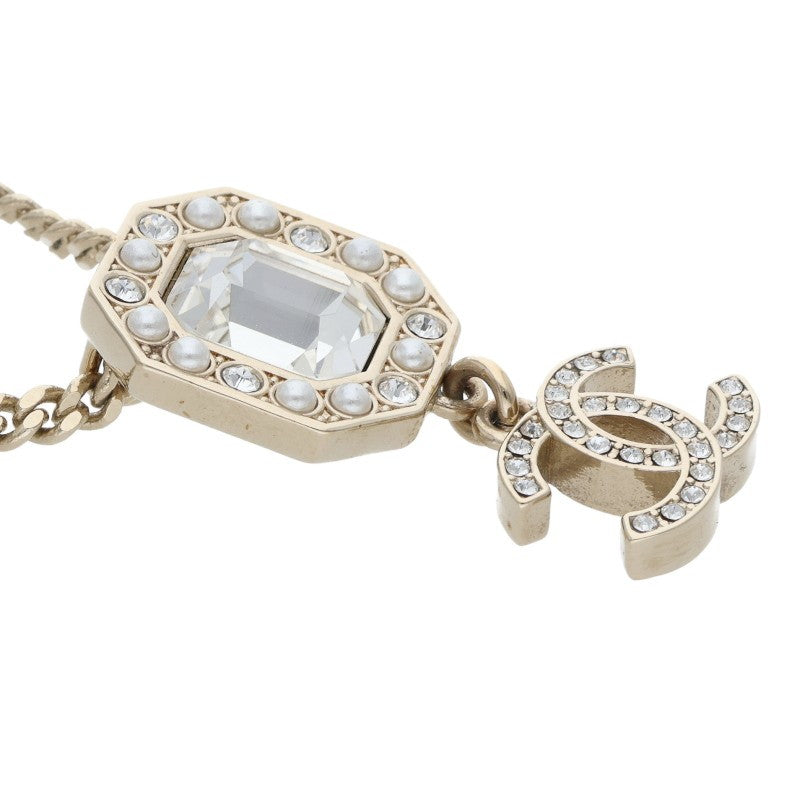 CHANEL L23B CC Logo Rhinestone Faux Pearl Size ONE SIZE
