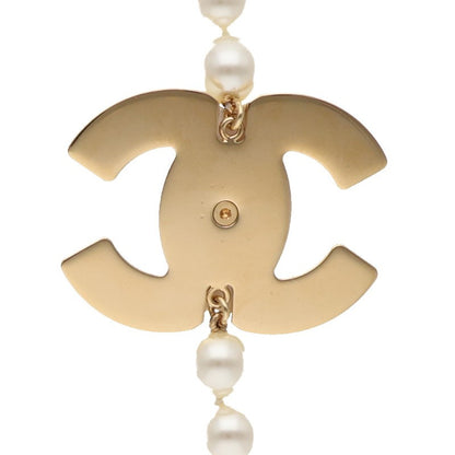 CHANEL Faux Pearl CC Logo Long Necklace Size ONE SIZE