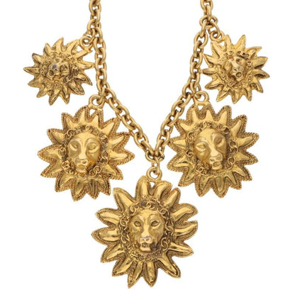 CHANEL Lion Motif Gold Necklace Size ONE SIZE